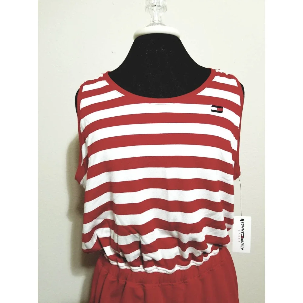 Tommy Hilfiger NWT Mini Dress Sport Sleeveless Scarlet Multi Size Medium… - Picture 6 of 9
